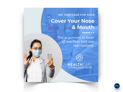 电晕病毒意识社交媒体帖子模板(Corona Virus Awareness Social Media Post Template)