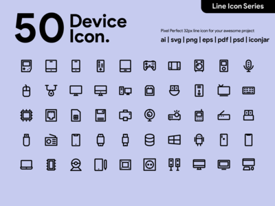 Kawaicon - 50 设备线图标(Kawaicon - 50 Device Line icon)