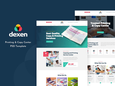 Dexen - 打印和复印中心 PSD 模板(Dexen - Printing and Copy Center PSD Template)