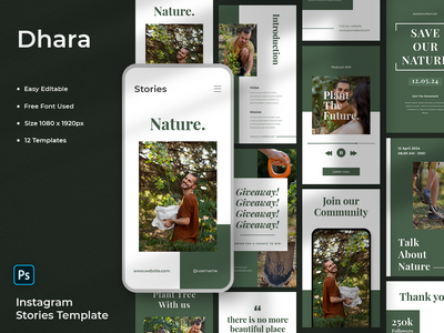 Dhara - Nature Instagram 故事模板(Dhara - Nature Instagram Stories Template)