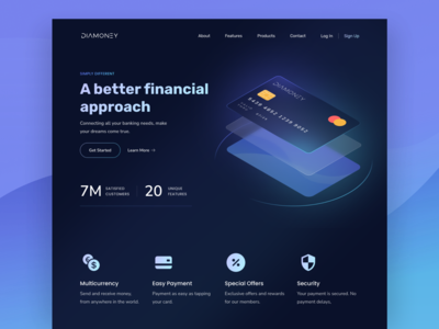 Diamoney - 金融网站登陆页面(Diamoney - Financial Website Landing Page)
