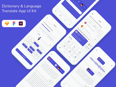 字典和语言翻译应用程序 UI 套件(Dictionary & Language Translate App UI Kit)