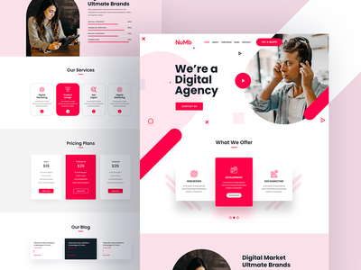 数字代理登陆页面模板 - 创意模板(Digital Agency Landing Page Template - Creative Template)