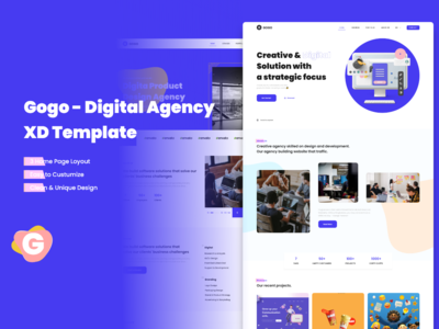 Gogo - 创意组合展示 Adobe XD 模板(Gogo - Creative Portfolio Showcase Adobe XD Template)
