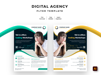 数字代理传单模板(Digital Agency Flyer Template)