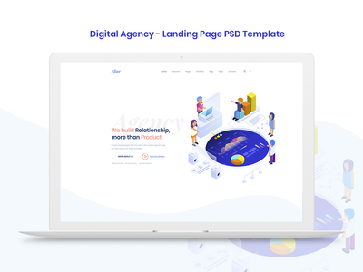 数字代理登陆页面 PSD 模板(Digital Agency Landing Page PSD Template)