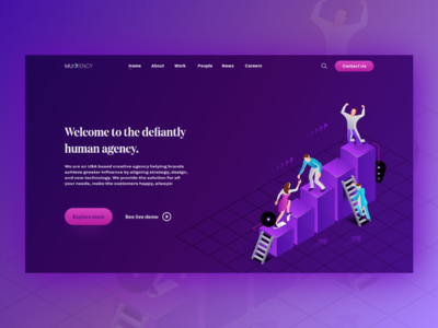 Eye Catchy 数字代理登陆页面 UI，Trendy Modern 网站(Eye Catchy digital agency landing page UI, Trendy Modern website)
