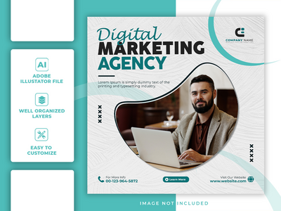 数字营销业务和社交媒体帖子模板(Digital marketing business and social media post template)