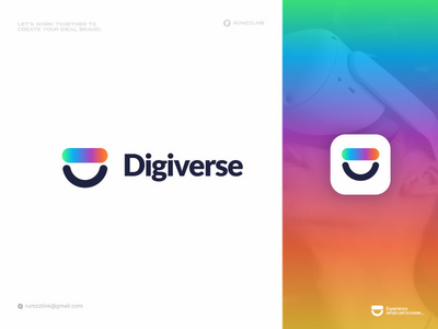 元界标志设计-创意D现代标志-无限-元世界(Metaverse Logo Design  - Creative D modern logo - Infinity - Meta world)