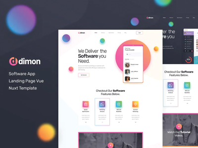 Dimon - Vue Nuxt 软件应用登陆页面(Dimon - Vue Nuxt Software App Landing Page)