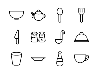图标集大纲(Dining Icon Set Outline)
