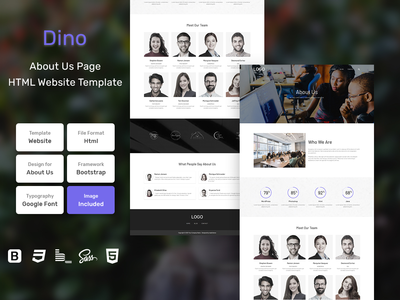Dino 关于我们页面 HTML Web 模板 V1.0(Dino About Us Page HTML Web Template V1.0)