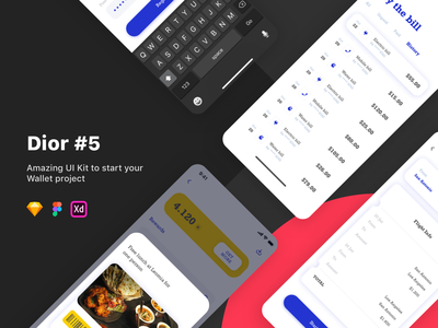 Dior - 钱包应用程序 UI 套件 - #5(Dior - Wallet app UI kit - #5)