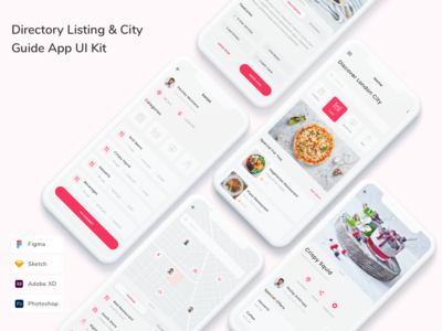 目录列表和城市指南应用程序 UI 套件(Directory Listing & City Guide App UI Kit)