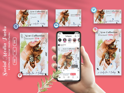 折扣销售社交媒体帖子(Discount Sale Social Media Posts)