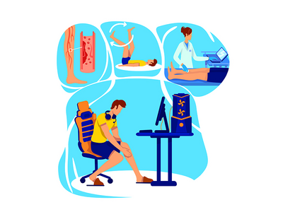 关节炎症平面概念矢量图解(Joint inflammation flat concept vector illustration)