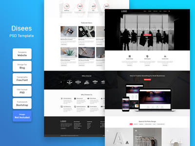 Disees 博客主页 PSD 网页模板(Disees Blog Homepage PSD Web Template)