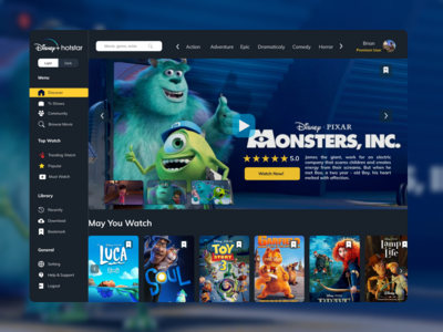 Disney+ hotstar 重新设计登陆页面(Disney+ hotstar Redesign Landing Page)