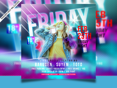 音乐派对社交媒体帖子模板(Music party social media post template)