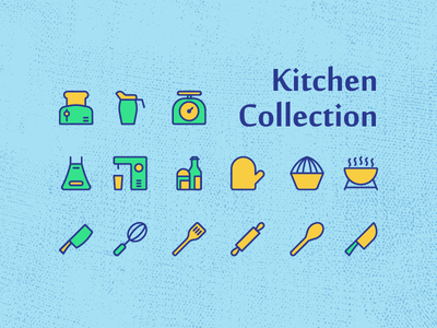 厨房烹饪图标集矢量(Kitchen cooking icon set vector)