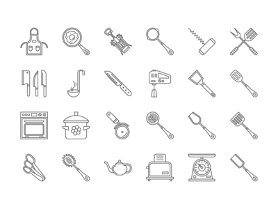 25 个厨具图标(25 Kitchenware icons)