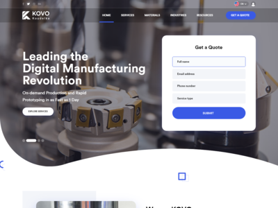 数字制造网页模板(Digital Manufacturing Web Template)