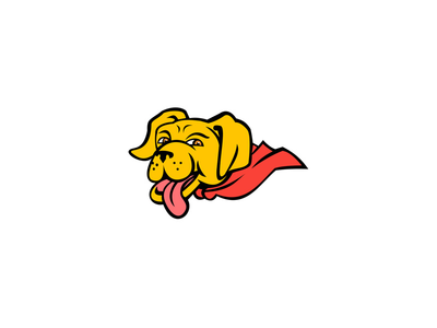 穿着斗篷吉祥物的超级黄色拉多犬(Super Yellow Labrador Retriever Wearing Cape Mascot)