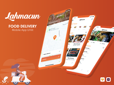 Lahmacun - 送餐移动应用程序 UI 套件(Lahmacun - Food Delivery Mobile App UI Kit)