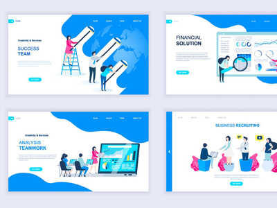 登陆页面模板平面概念(Landing Page Templates Flat Concept)