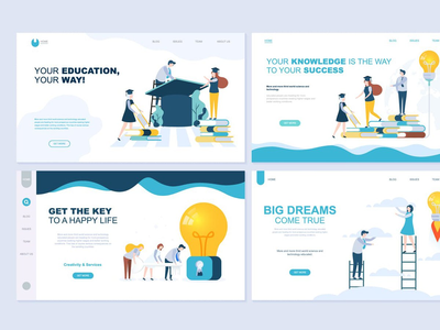 登陆页面模板平面概念(Landing Page Templates Flat Concept)
