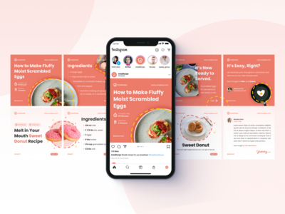 InstaRecipe - Instagram 轮播帖子模板(InstaRecipe - Instagram Carousel Post Template)