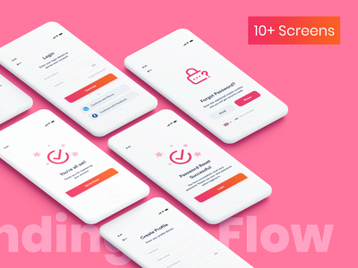 登陆流程（10+ 屏幕）(Landing Flow (10+ Screens))