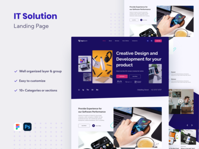 IT 解决方案网站登陆页面(IT Solution Website Landing Page)