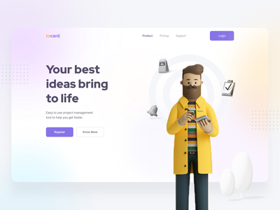Tocard登陆页面设计(Tocard Landing Page Design)