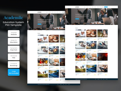 学术教育课程大学课程列表页面PSD网页模板(Academiic Education Course University Course List Page PSD Web Template)