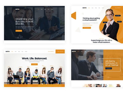 Inston - 虚拟助理服务 PSD 模板(Inston - Virtual Assistant Services PSD Template)
