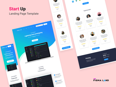 Figma 启动登陆页面模板(Figma start-up landing page template)