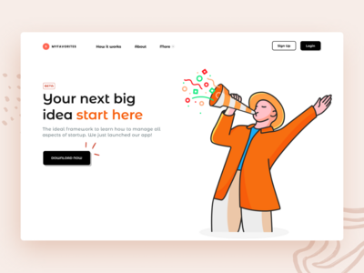 着陆页简单英雄与生活方式图 11(Landing Page Simple Hero With Lifestyle Illustration 11)