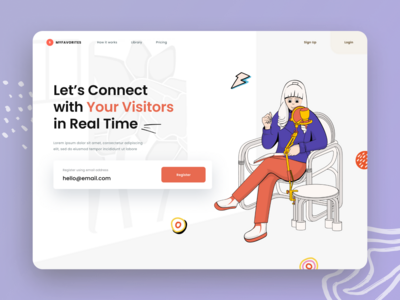 着陆页简单英雄与生活方式插图 v4(Landing Page Simple Hero With Lifestyle Illustration v4)