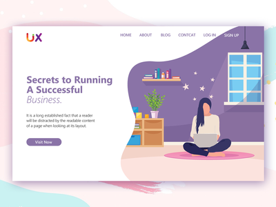 带有插图的着陆页设计(Landing page design with Illustration)