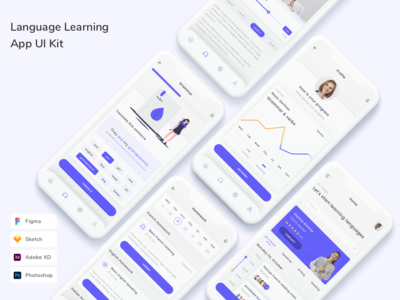 语言学习应用程序 UI 套件(Language Learning App UI Kit)