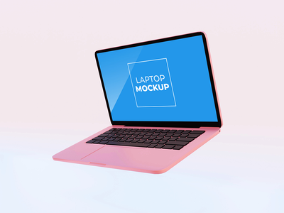 笔记本电脑样机粉红色优雅(Laptop Mockups pink elegant)