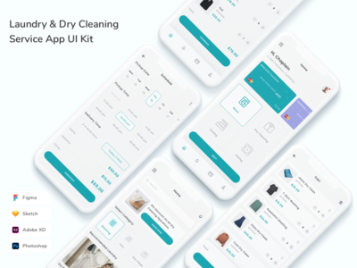 洗衣和干洗服务应用程序 UI 套件(Laundry & Dry Cleaning Service App UI Kit)