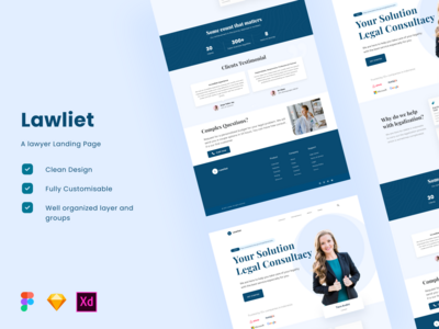律师创意登陆页面 - Lawliet(Lawyer Creative Landing Page - Lawliet)