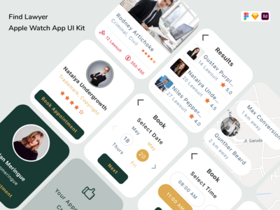 查找律师 Apple Watch App UI 套件(Find Lawyer Apple Watch App UI Kit)
