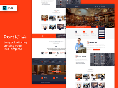 律师和律师登陆页面 PSD Template-02(Lawyer & Attorney Landing Page PSD Template-02)