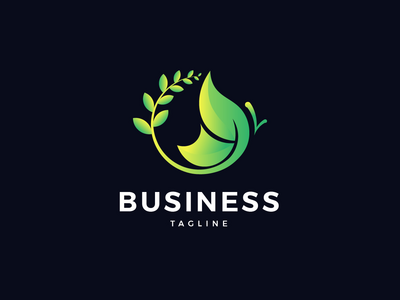 叶蝴蝶标志模板(Leaf Butterfly Logo Tamplate)