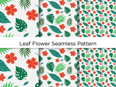 叶花无缝模式(Leaf Flower seamless pattern)