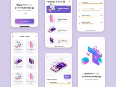 在线课程教育应用程序 UI 套件(Online Courses Educational App UI Kit)