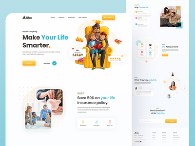 Alibo - 保险网站登陆页面设计(Alibo - Insurance Website Landing Page Design)